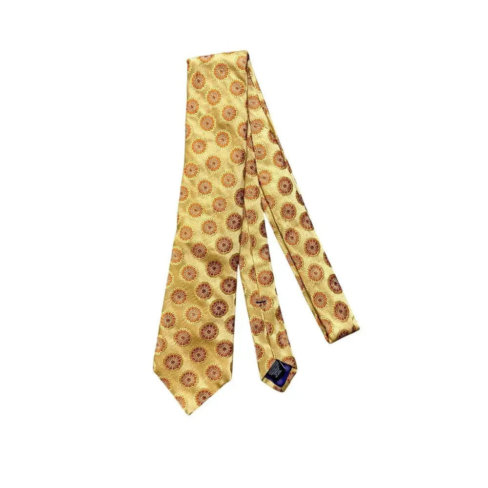 Ted Baker London Yellow Geometric Sunburst 100% Silk Necktie